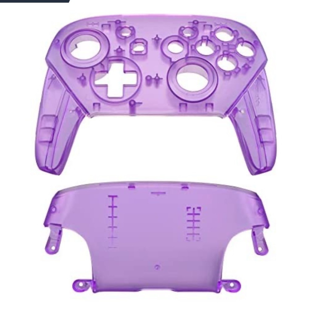 eXtremeRate Atomic Purple Clear Faceplate and Backplate for Nintendo Switch Pro